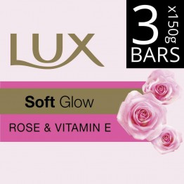 Lux Rose & Vitamin E Soft Glowing Skin Soap Bar 3X150gm